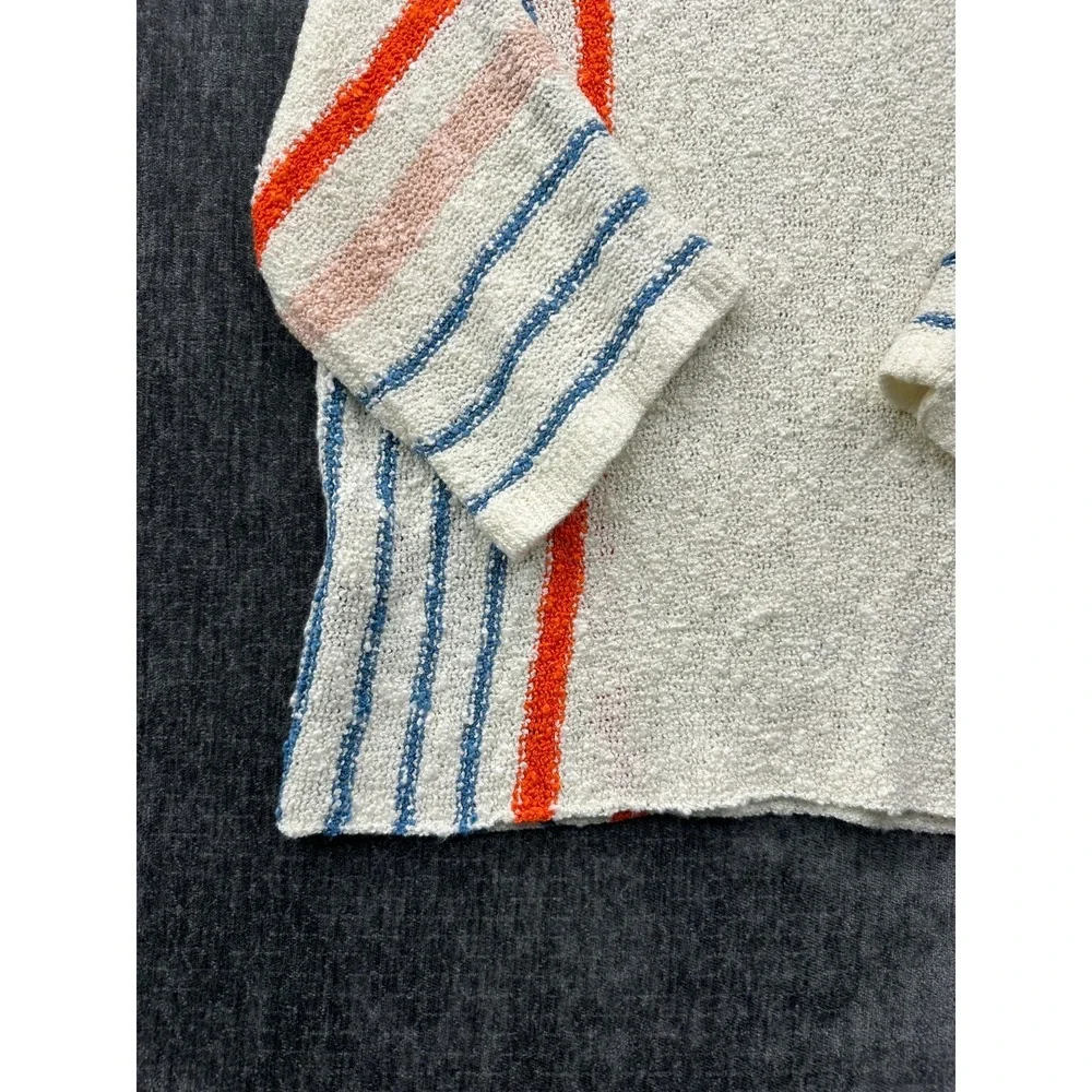Dokotoo Sweater Womens‎ Medium White Colorblock Striped Comfy Cable Knit Winter